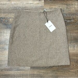 Theory - Beige Wool Blend Skirt W/ Side Zipper Sz 6
